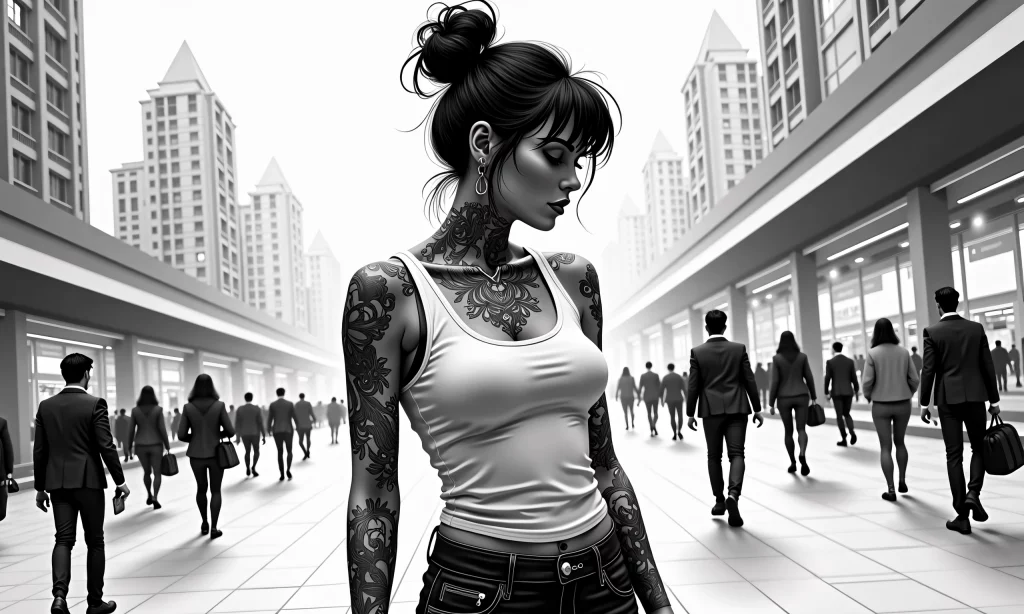 black and white woman
