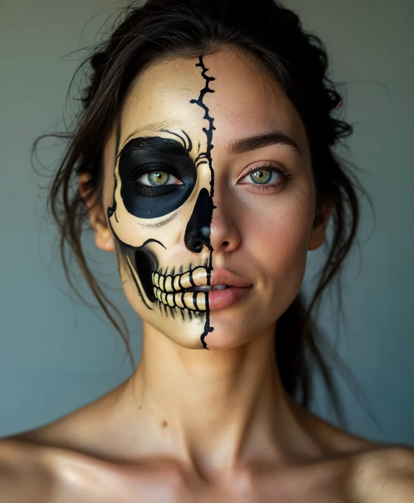 Woman with painted face